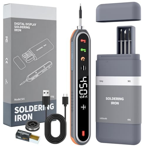 Akku Lötkolben Set kabellos USB-C 8s Aufheizung 180450C 1400mAh