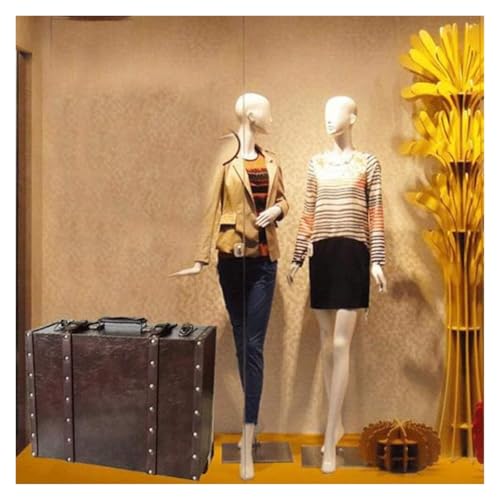Vitrine vintage avec valise rétro en bois pour souvenirs - 2