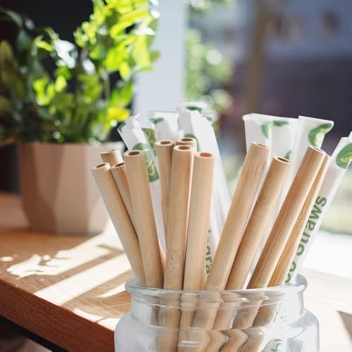 100 pitillos de bambú DS Reed biodegradables 7.8 pulgadas miniatura 5