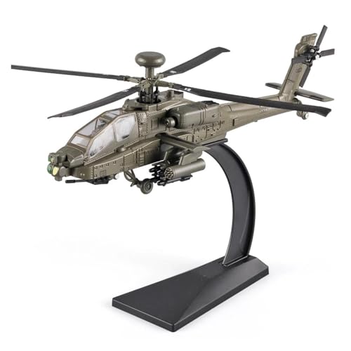 Helicóptero Apache AH-64 de aleación a escala con acabados de alta fidelidad para coleccionistas
