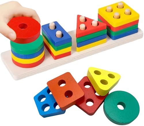 Brinquedo Educativo de Madeira Montessori – Formas Geométricas Co...