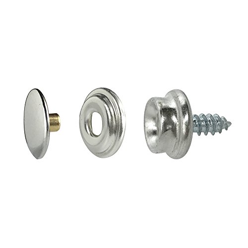 Fastener Screw Snaps,Marine Grade 60 Pieces Boat Canvas Snaps Stainless Steel Fastener Screw Snaps -3/8" Socket #6-3/8" Screw (Silver #6-3/8")