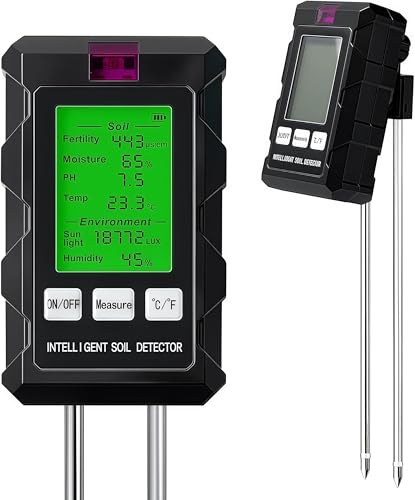 6-in-1 Digital Soil Tester with 90° Rotatable Screen, Soil pH...