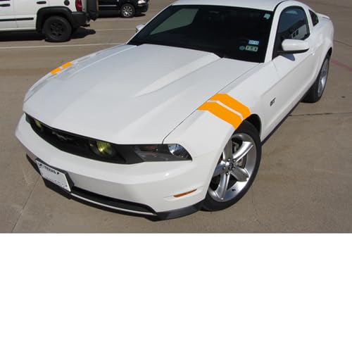 Image of x xotic tech 4X Yellow 21.22 inch x 3.54 inch Wrinkle-Free Hood Hash Mark Front Fender Racing Rally Double Stripes Sticker Vinyl