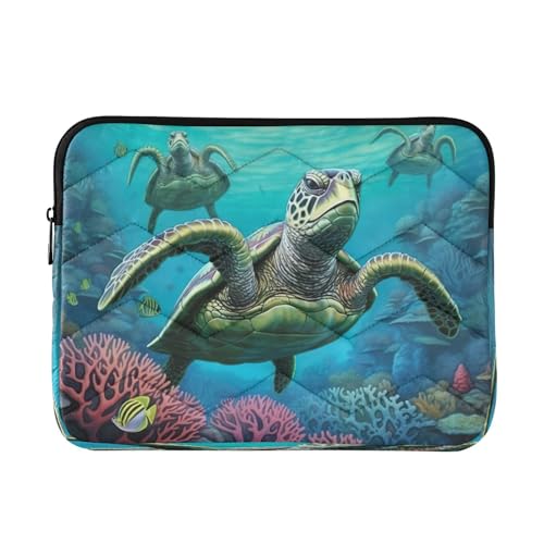 Funda para portátil de tortuga marina impermeable 13-14 pulgadas miniatura 1