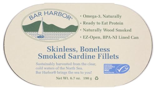 BAR HARBOR Skinless Boneless Smoked Sardine Fillets 6 oz (Pack of 2)