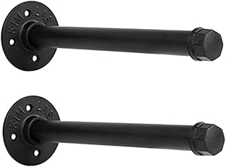 Uonlytech Hanging Wall Mounted Flange Brackets for Shelves 2pcs Iron Art Pipe s Useful Wall Mounted Shelving Brackets for Home Shelf Bracket Shelves Wall Mounted