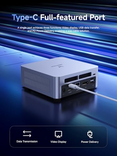 Image of MINISFORUM UN1250 Mini PC Intel Core i5-1250P 12C /16T 16GB DDR4 500GB PCIe4.0 SSD, HDMI2.0 /USB Type-C /DisplayPort1.4 Triple Outputs, 2.5G LAN, WiFi 6, 5X USB Port, Mini Desktop Computers Auto Power On