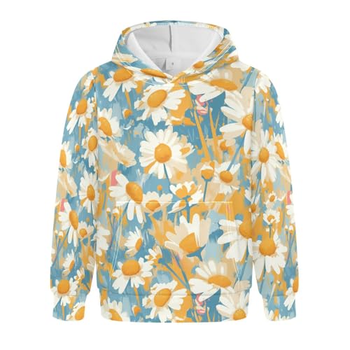 KLL Daisy Unisex Girls Boys Sweatshirt Casual Pullover Hoodies Kangaroo Pocket