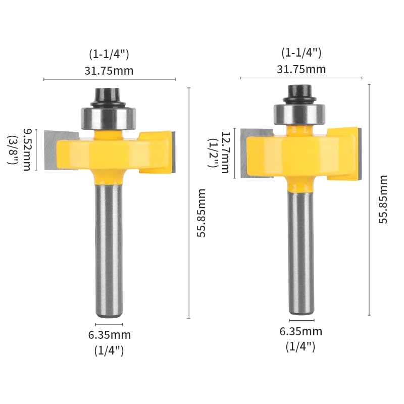 1 szt. Typ T rowek wręgowy z 6 zestawami łożysk router Bit frez do obróbki drewna do frezu czołowego do drewna(31mm)