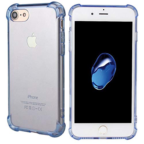 HD Clear Case for iPhone 6, iPhone 7,iPhone 8 Case,Hybrid Scratch Resistant Back Cover with Shock Absorbing Bumper Soft TPU Cover Case for iPhone 7 (2016)/iPhone 8 (2017) (4.7) (Blue)