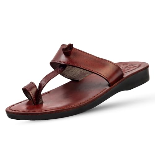 Holy Land Market Men/Women Biblical Jesus Leather Sandals/Slides From Jerusalem (Nazareth Style)
