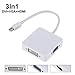 Price comparison product image 3in1 Mini Display Port DP to DVI VGA HDMI Adapter Cable for MacBook Thunderbolt - White
