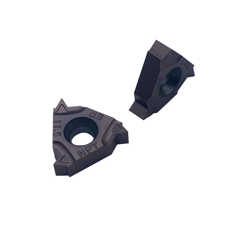 10pcs Lathe Threading Inserts 16ER External threading insert Carbide Inserts for External Thread/Internal Thread Turning Tool Holders for for Stainless Steel and Iron (16ERM 11.5 NPT (Purple))
