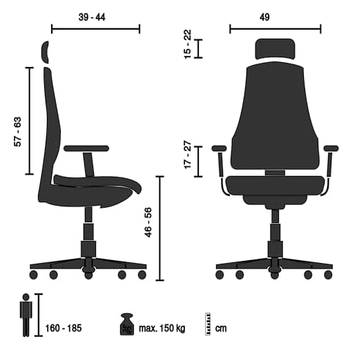 Ergonomischer Bürostuhl ERGOHUMAN GEN2 Schwarz