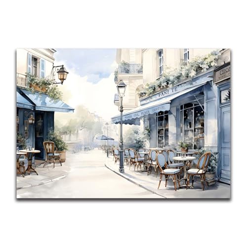 Framed Paris Street View Canvas Wall Art for Home Decor