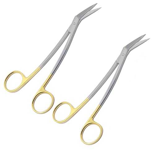 TC Locklin Gum Scissor Angled 16cm 25° Curved 2-Piece Set #S5011 - Precision Dental Instrument