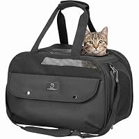 A 4 Pet Transportbox Katze & Hund, Hundetasche Flugzeug, Patentschnallen, Schwarz – Ansicht 1