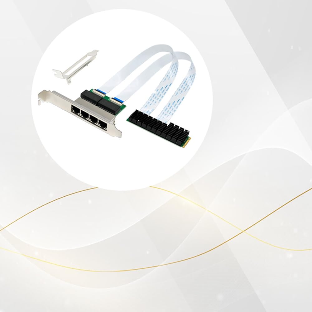 Scheda di Rete Gigabit NIC M.2 B+M Key A 4 Porte Gigabit Scheda di Rete Industriale Ethernet NIC Adattatore LAN Ethernet per PC