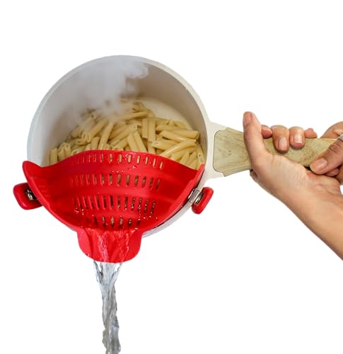 PERFECT PASTA PAL Clip-on Strainer for Pots - Silicone Pasta
