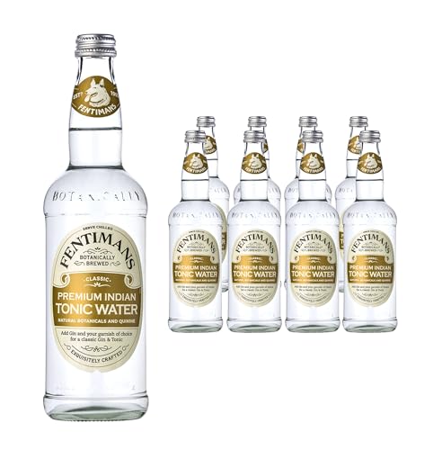 Fentimans Premium Indian Tonic Water - Botanically Brewed Water - Infused with Sicilian Lemon Oil and Lemongrass Extract - Low Calorie, Gluten Free and Vegan Friendly Soft Drinks - 8 x 500 ml