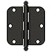 Deltana S35R510B-BT Plain Bearing 3.5" x 3.5" Plain Bearing 5/8" Radius Corners Mortise Hinge w/Ball Tips - Pair