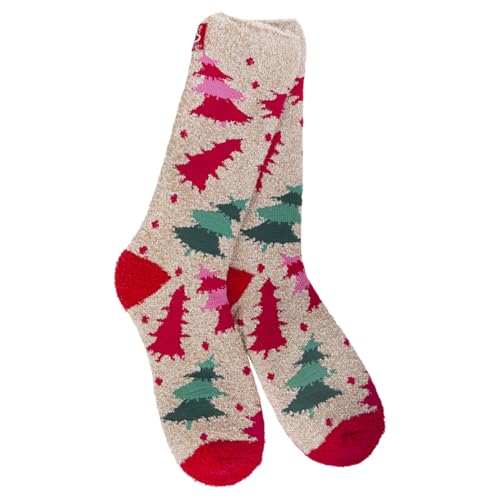 Image of World's Softest Cozy Collection Crew Socks - Smooth Multi Colors Cozy Socks - Knit Top Holiday Spirit Fashion Socks