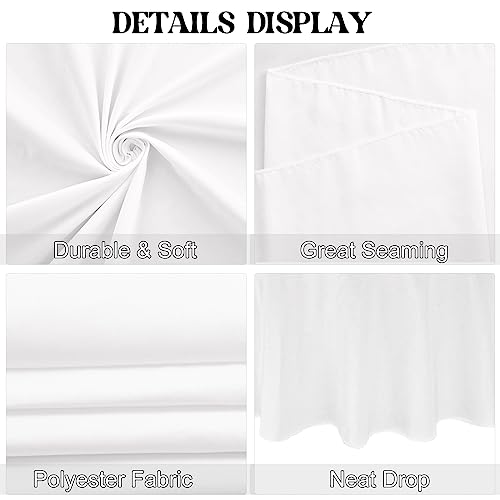 JALANCY 4 Pack Round Tablecloth 108 Inch White Polyester Washable Fabric Table Covers for Wedding Dining Table Buffet Parties Banquet Decor by JALANCY - Image 4