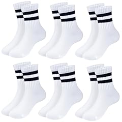 6 Pairs-striped, White