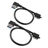 Seadream 2Pack 1Ft 25CM Left Angle USB 3.0 Micro-B Male to USB 3.0 A Male Adapter Cable for Samsung Galaxy Note 3 N9005 N9002 N9000 Galaxy S5 Nokia Lumia 2520 Tablet Samsung Galaxy Note/Tab Pro 12.2