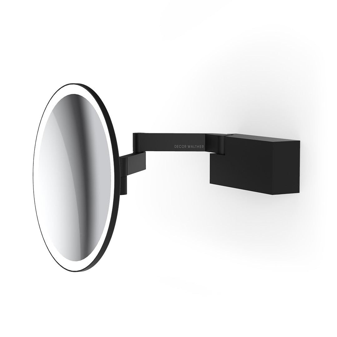 Decor Walther Vision R Wandkosmetikspiegel LED, schwarz matt - Vergrößerung 5-Fach