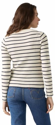 Levi's Rib Crew Sweater Brandy Stripe Egret NAV – Ansicht 5