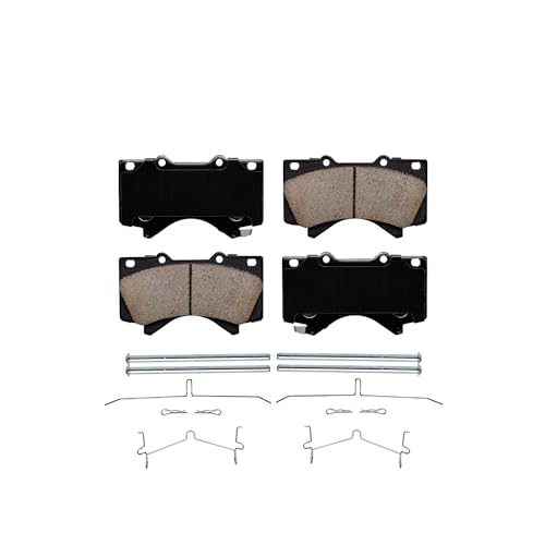 Image of Detroit Axle - Front Brake Pads for Lexus LX570 Toyota Land Cruiser Sequoia Tundra, Ceramic Brake Pads w /Hardware Replacement