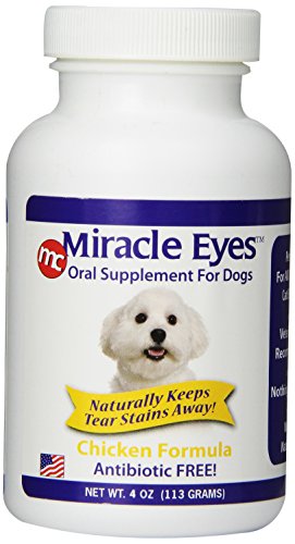 Miracle Eyes 450930 Tear Stain Reducer Oral Supplement for Dogs and Cats, Chicken Flavor, 4-Ounce