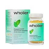 wholier Peppermint Oil, Ginger Root Oil for Bloating Relief, Nausea Relief, Upset Stomach Relief + Gut Health. Daily Herbal Supplement. Peppermint Stomach Soother. (60 Vegan Capsules) Glass Bottle