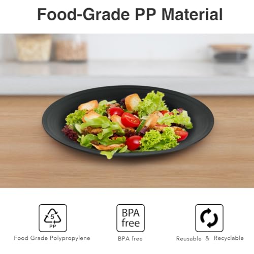 greenandlife 8 Pcs Dinner Plates, 10 inch Reusable Plastic Plates, Dishwasher & Microwave Safe PP Plates - Image 3