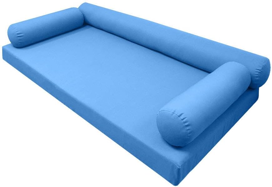 Prolinemax Style 6 Crib Size Knife Edge Outdoor Daybed Mattress Bolster Insert and Cover Complete Set AD102