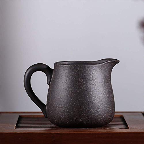 Théière originale mine noir or sable violet avec tasse juste et mer thé