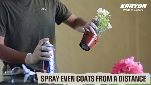 Image of BANNA Krayon Brown Acrylic Spray Paint 400 ml | Quick Dry Rust-Resistant Multi Surface Aerosol Spray Paint for Metal, Wood, Plastic, Glass, Furniture & DIY Projects