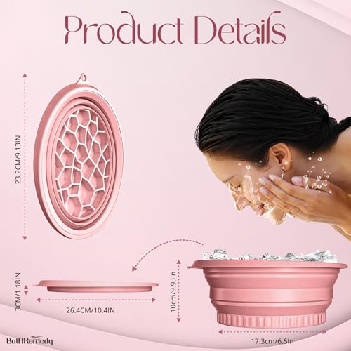 Image of Ice Face Bowl for Skin Care, Foldable Ice Water Bowl for Facial Dip, Reusable Cooling Bowl for Spa, Cold Therapy Bath Bowl for Beauty, Portable Ice Facial Bowl for Daily Skincare (Purple)