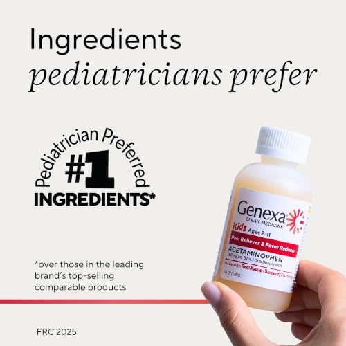 Image of Genexa Children's Acetaminophen Made Clean, Fever Reducer for Kids, 4 fl oz