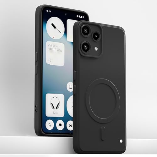 Image of Pikkme Back Cover for Nothing Phone 3a Lite 5G Soft Matte Silicone Mag-Safe Design (Mag-Safe Not Support) Camera Protection | Slim Fit Bumper Cover (Black)