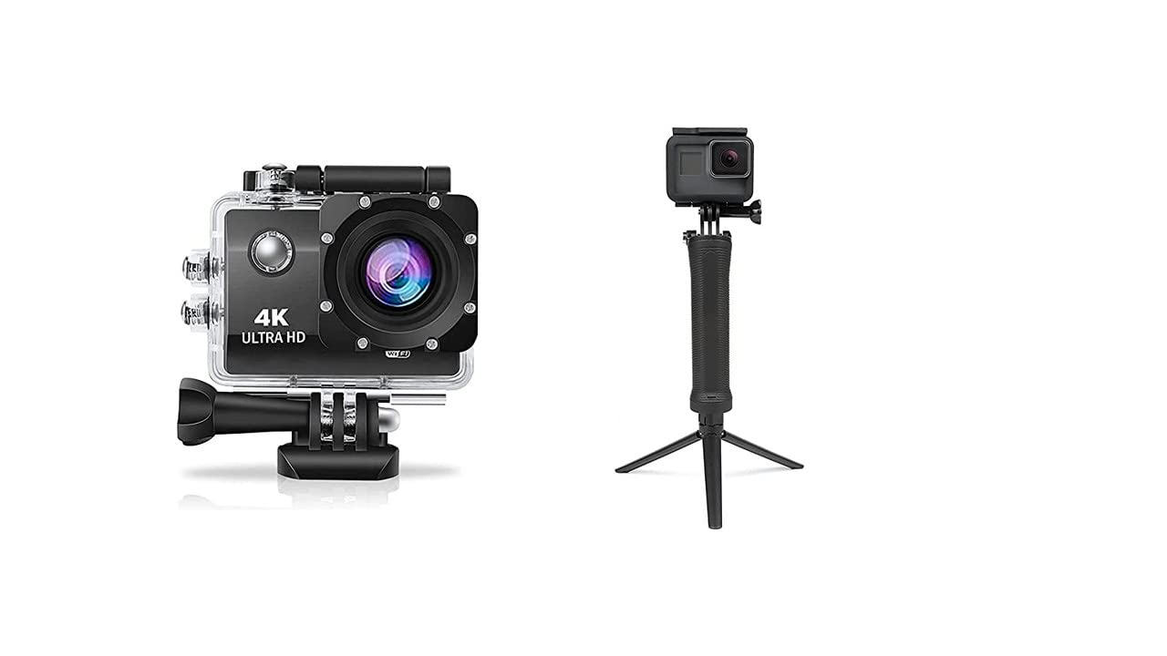 ZuZu, move for more better. Intelligent Newly Upgraded 4K Action Camera Ultra HD Underwater Waterproof Camera with Adjustable Tripod (Black) 1