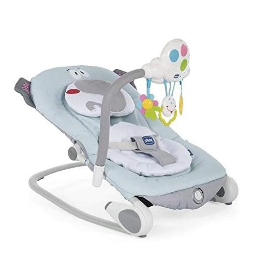 Chicco Balloon - Hamaca interactiva con sistema balancín, de 0 a 18 kg, con luces y sonidos, diseño elefante color gris (Baby Elephant)