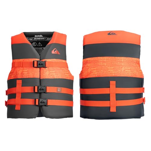 Image of QUIKSILVER USCG Approved Youth Life Vest, Lightweight EPE Foam Life Jacket with Quick-Release Buckles and Drain Holes, PFD for Fishing, Boating & Kayaking
