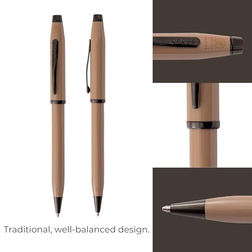 Image of Cross Century II Ballpoint Pen with Black Ink - Earthy Beige /Black PVD with Premium Gift Box