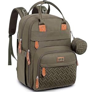 BabbleRoo Mochilas de Pañales para Bebé, Gran Capacidad Mochila de Cambio Bolsa para Pañales con Cambiador y Porta Chupones para Mamá y Papá