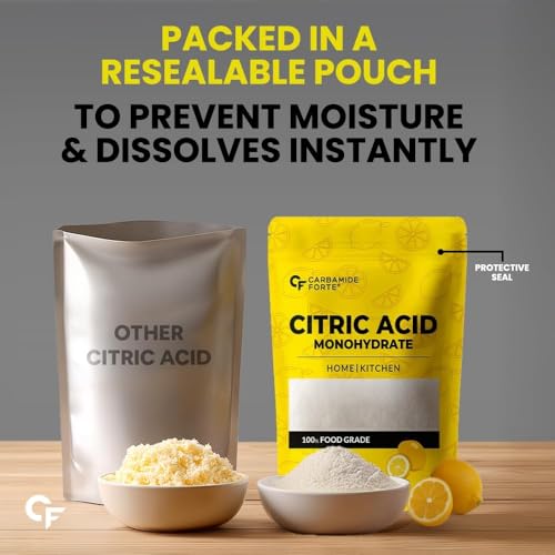 Image of Carbamide Forte 100% Pure Citric Acid Powder for Food | Nimbu Sat | Citric Acid Powder for Cleaning, Home & Kitchen - Food Grade - Natural Preservative & Flavouring Agent - 1kg
