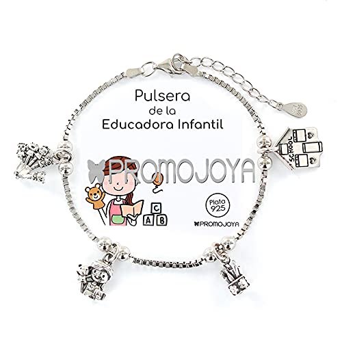 Pulseras Profesiones Plata (Educadora Infantil)
