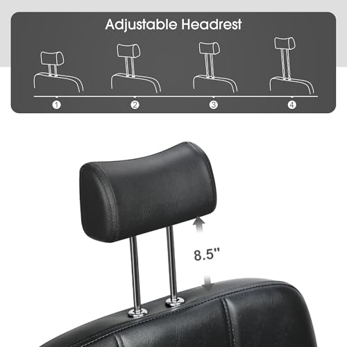 BarberPub Reclining Hydraulic Barber Chair Salon Beauty Spa Shampoo Equipment 2059 (Black) - Thumbnail 5